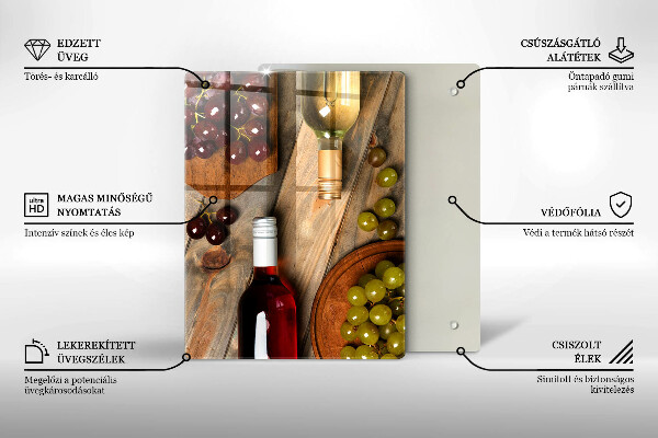 Osłona na ścianę do kuchni Butelki wina i winogrona