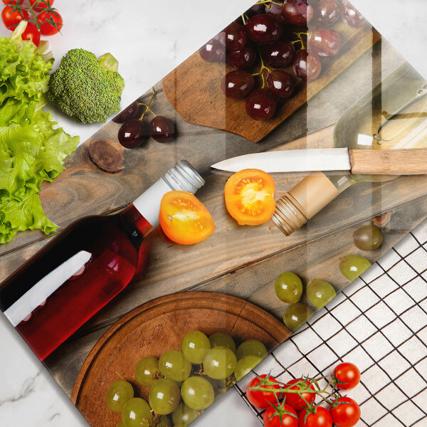 Osłona na ścianę do kuchni Butelki wina i winogrona