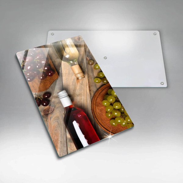 Osłona na ścianę do kuchni Butelki wina i winogrona