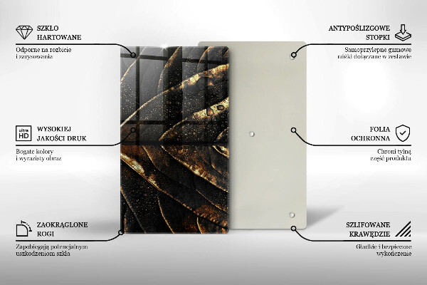 Osłona na ścianę do kuchni Złoty liść