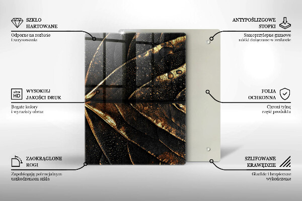 Osłona na ścianę do kuchni Złoty liść