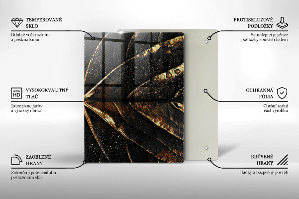 Osłona na ścianę do kuchni Złoty liść