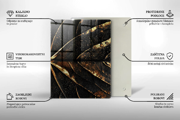 Osłona na ścianę do kuchni Złoty liść