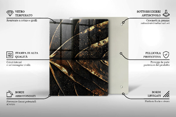 Osłona na ścianę do kuchni Złoty liść