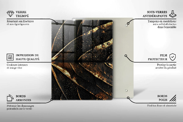 Osłona na ścianę do kuchni Złoty liść