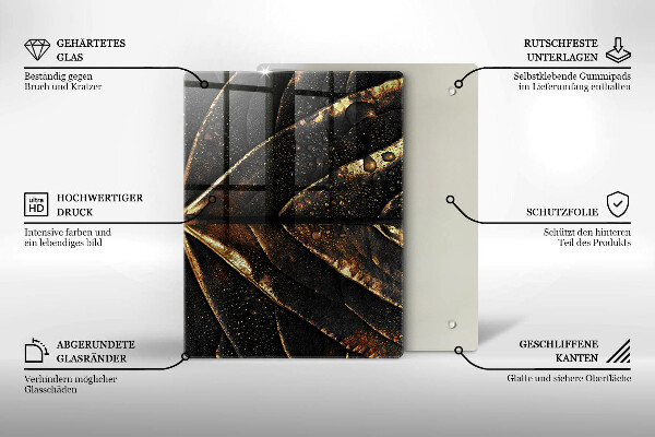 Osłona na ścianę do kuchni Złoty liść