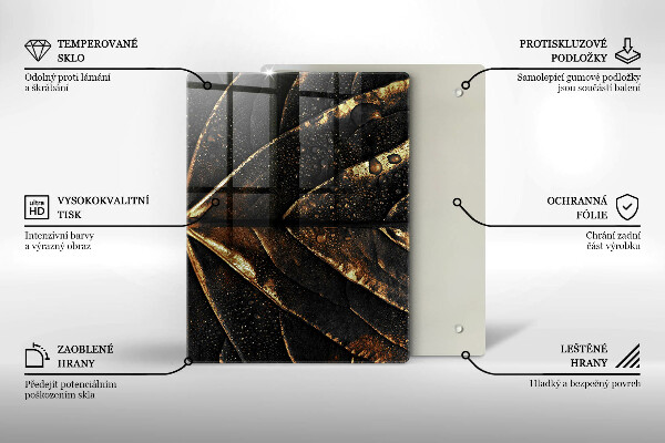 Osłona na ścianę do kuchni Złoty liść