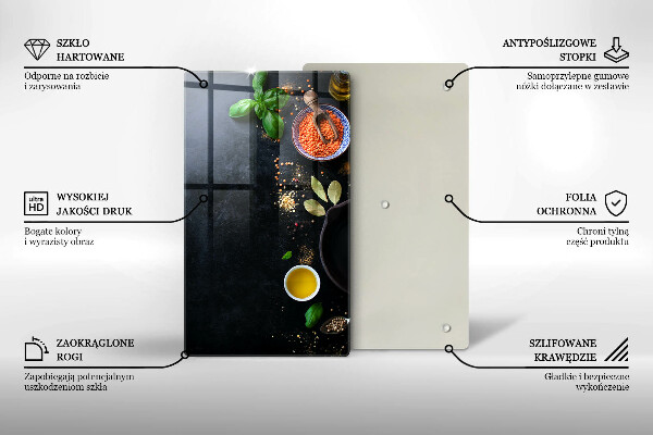 Osłona na ścianę do kuchni Miseczki z przyprawami