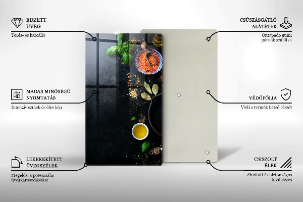 Osłona na ścianę do kuchni Miseczki z przyprawami