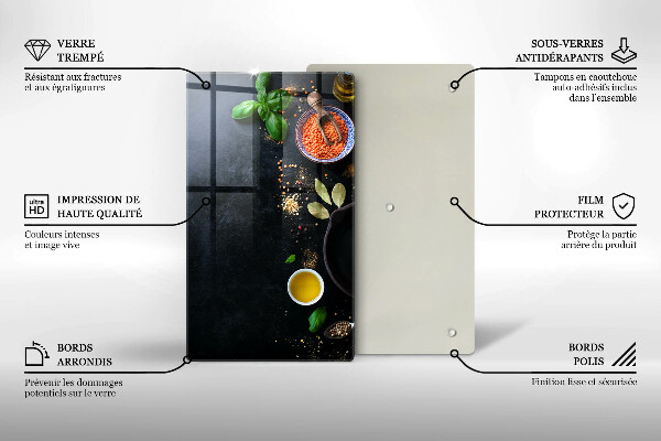 Osłona na ścianę do kuchni Miseczki z przyprawami