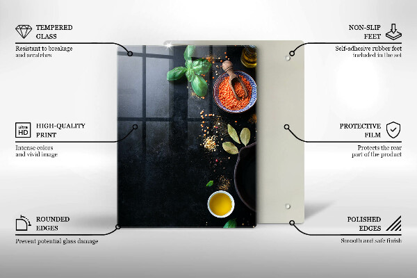 Osłona na ścianę do kuchni Miseczki z przyprawami