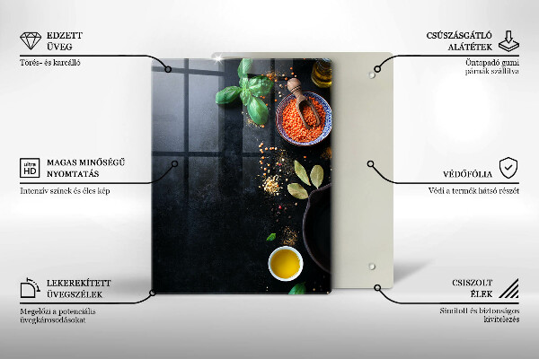 Osłona na ścianę do kuchni Miseczki z przyprawami