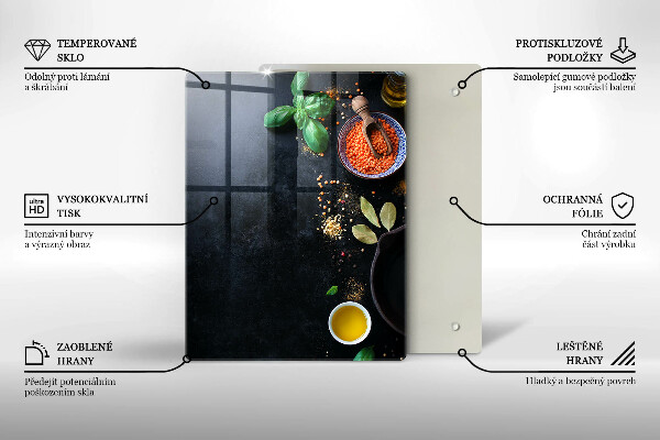 Osłona na ścianę do kuchni Miseczki z przyprawami