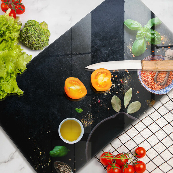 Osłona na ścianę do kuchni Miseczki z przyprawami