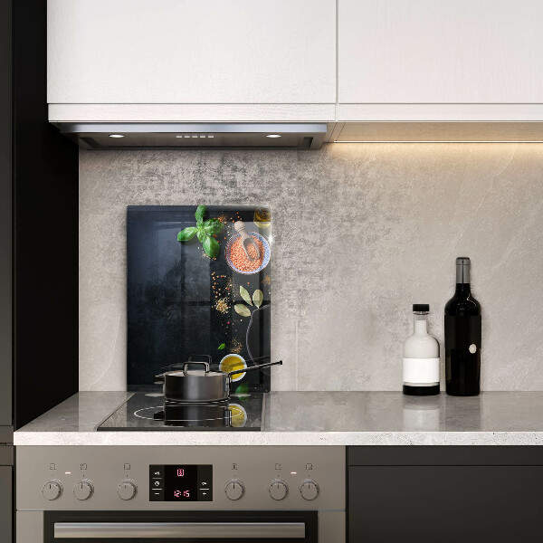 Osłona na ścianę do kuchni Miseczki z przyprawami