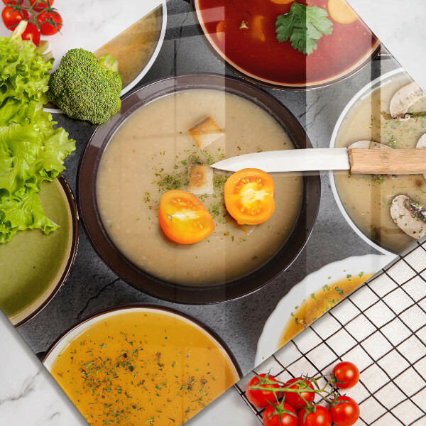 Osłona na ścianę do kuchni Kolorowe zupy