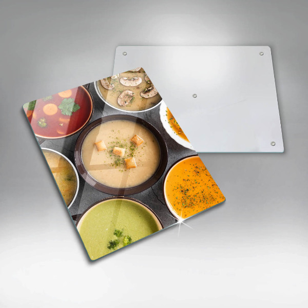 Osłona na ścianę do kuchni Kolorowe zupy