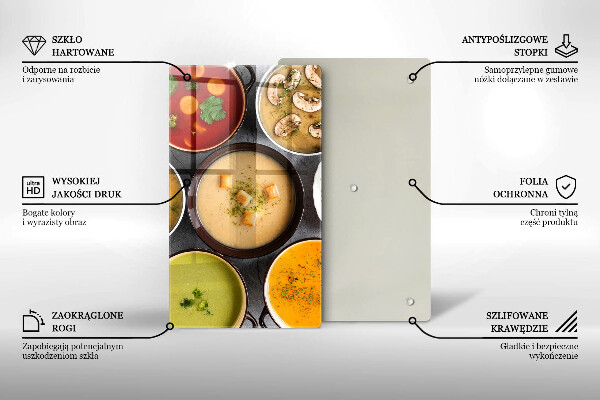 Osłona na ścianę do kuchni Kolorowe zupy