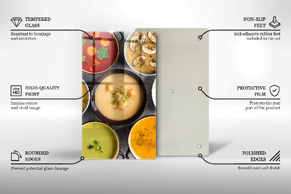 Osłona na ścianę do kuchni Kolorowe zupy