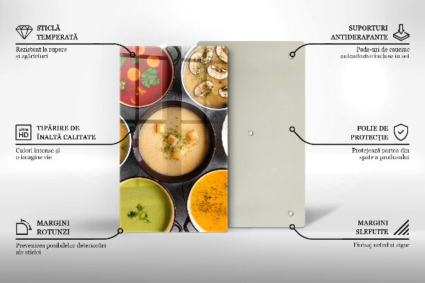 Osłona na ścianę do kuchni Kolorowe zupy