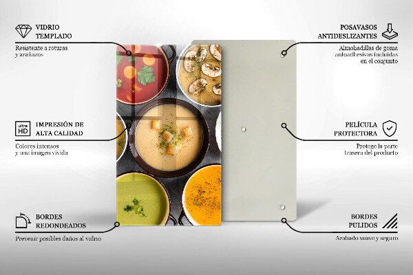 Osłona na ścianę do kuchni Kolorowe zupy