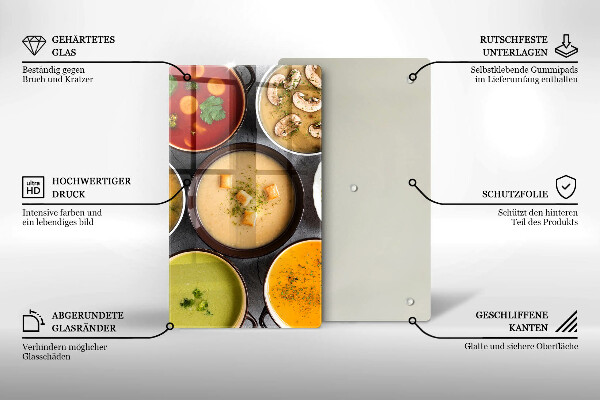 Osłona na ścianę do kuchni Kolorowe zupy