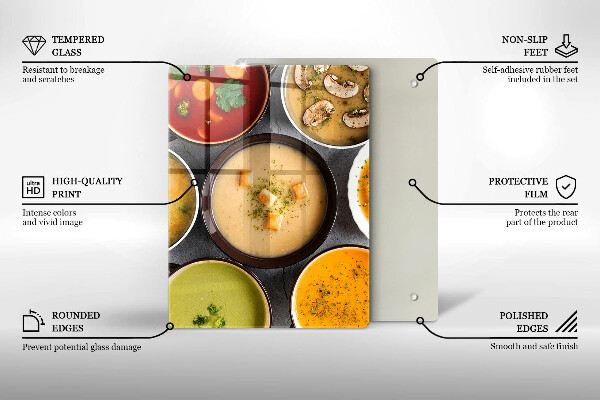 Osłona na ścianę do kuchni Kolorowe zupy