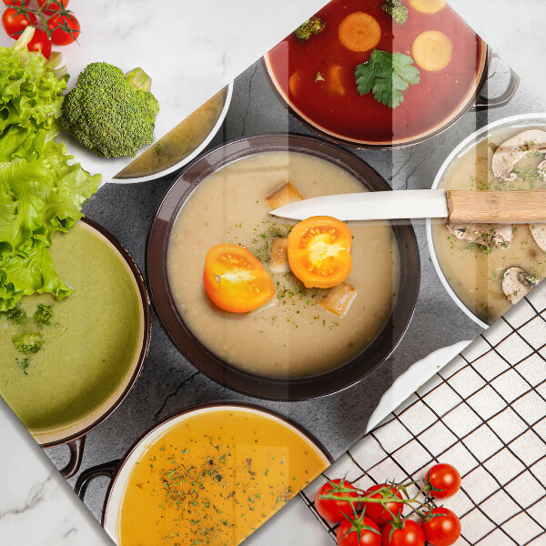 Osłona na ścianę do kuchni Kolorowe zupy