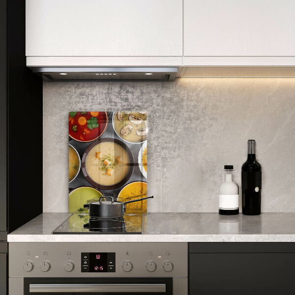 Osłona na ścianę do kuchni Kolorowe zupy