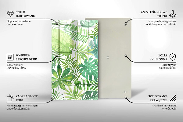 Osłona ściany przy kuchence gazowej Akwarele boho liście