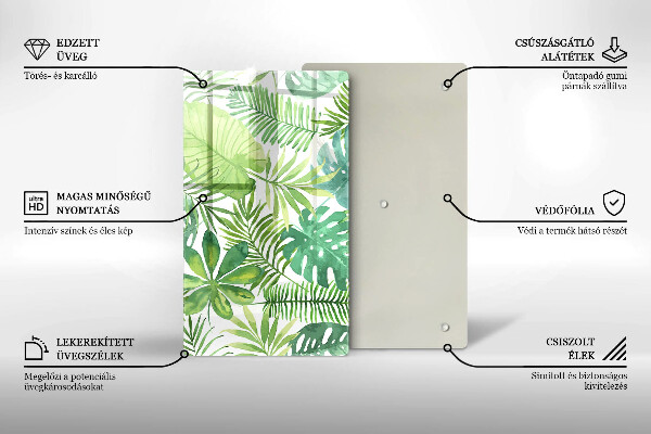 Osłona ściany przy kuchence gazowej Akwarele boho liście