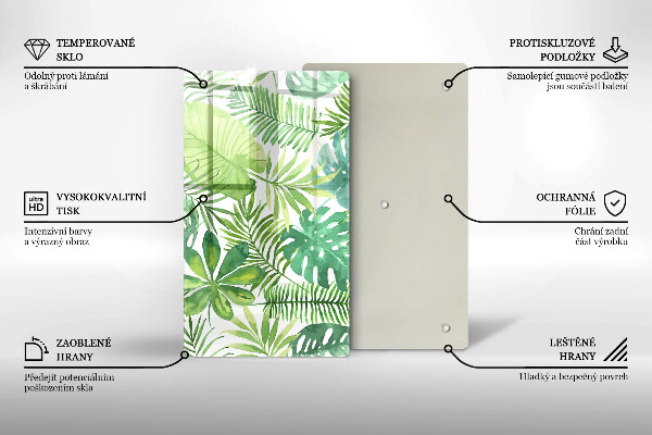 Osłona ściany przy kuchence gazowej Akwarele boho liście