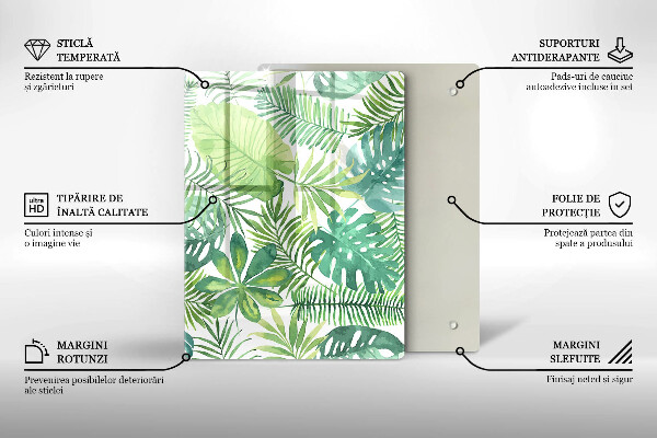 Osłona ściany przy kuchence gazowej Akwarele boho liście