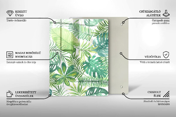 Osłona ściany przy kuchence gazowej Akwarele boho liście