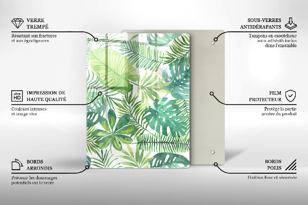 Osłona ściany przy kuchence gazowej Akwarele boho liście