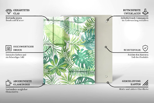 Osłona ściany przy kuchence gazowej Akwarele boho liście