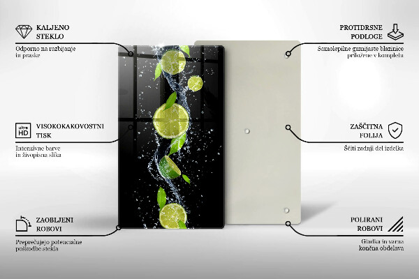 Osłona do kuchni na ścianę Soczyste limonki w wodzie