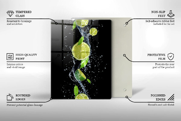 Osłona do kuchni na ścianę Soczyste limonki w wodzie