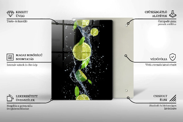 Osłona do kuchni na ścianę Soczyste limonki w wodzie