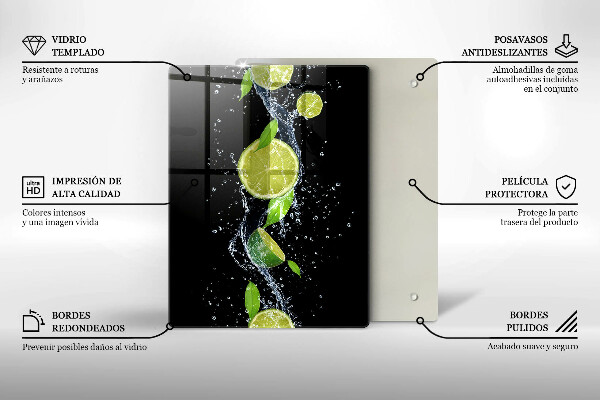 Osłona do kuchni na ścianę Soczyste limonki w wodzie