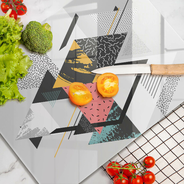 Osłona ściany przy kuchence gazowej Abstrakcja trójkąty