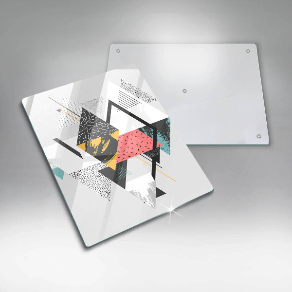 Osłona ściany przy kuchence gazowej Abstrakcja trójkąty