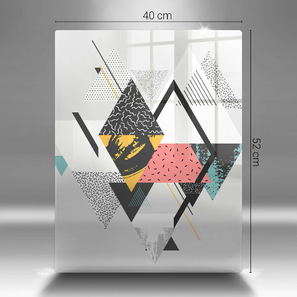 Osłona ściany przy kuchence gazowej Abstrakcja trójkąty