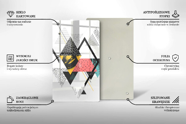 Osłona ściany przy kuchence gazowej Abstrakcja trójkąty