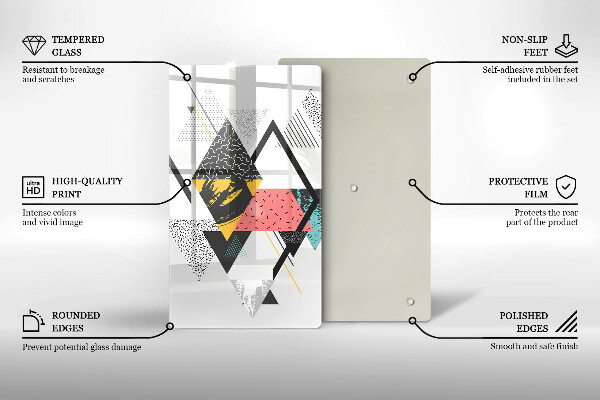 Osłona ściany przy kuchence gazowej Abstrakcja trójkąty