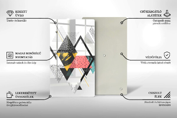 Osłona ściany przy kuchence gazowej Abstrakcja trójkąty