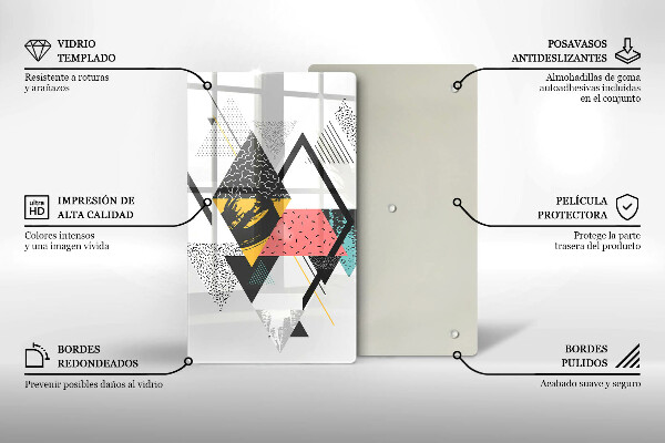 Osłona ściany przy kuchence gazowej Abstrakcja trójkąty