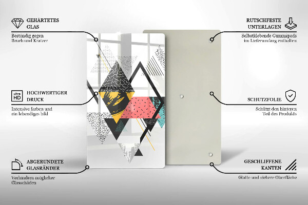 Osłona ściany przy kuchence gazowej Abstrakcja trójkąty