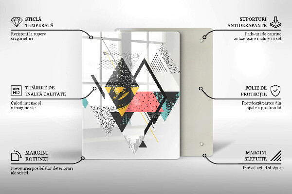 Osłona ściany przy kuchence gazowej Abstrakcja trójkąty