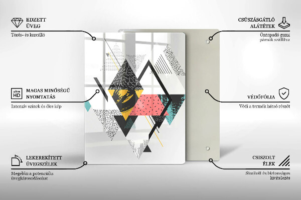 Osłona ściany przy kuchence gazowej Abstrakcja trójkąty